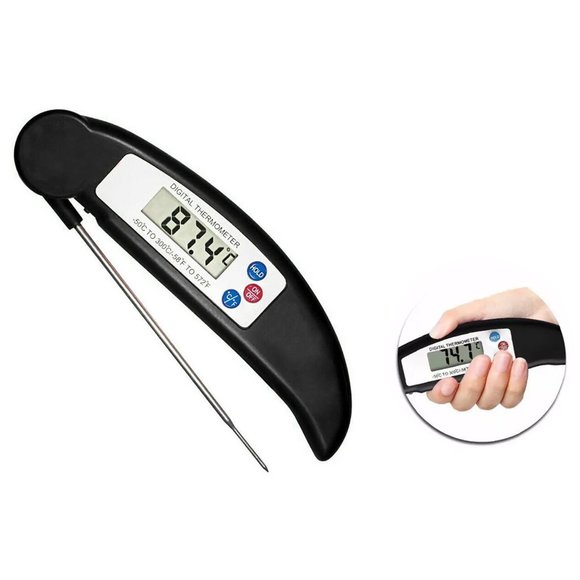 Stainless Steel Instant-Read ProThermo Digital Meat & Poultry Thermometer(Black) - Picture 1 of 3
